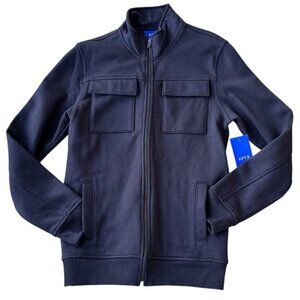 NWT Apt. 9 Womens Black Fleece Lined Knit Jacket Full Zip Mock Neck Small Casual